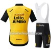 Set Fietsshirt + Korte Koersbroek 2018 LottoNL-Jumbo N001